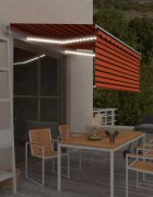 vidaXL Автоматичен сенник с щора LED сензор за вятър 35x25 м оранжев