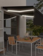 vidaXL Автоматичен сенник с щора LED сензор за вятър 45x3 м антрацит