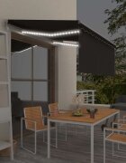 vidaXL Автоматичен сенник щора LED сензор за вятър 35x25 м антрацит