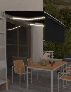 vidaXL Автоматичен сенник щора LED сензор за вятър 35x25 м антрацит