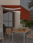 vidaXL Автоматичен сенник щора LED сензор за вятър 35x25 м оранжев