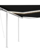 vidaXL Автоматична тента с LED и сензор за вятър 3x25 м антрацит