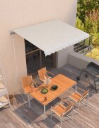 vidaXL Автоматично прибиращ се сенник 300x250 см кремав