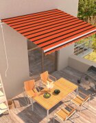 vidaXL Автоматично прибиращ се сенник 400x300 см оранжево и кафяво