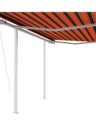 vidaXL Автоматично прибиращ се сенник прътове 35x25 м оранжево-кафяв