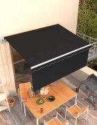 vidaXL Автоматично прибиращ се сенник с щора 3x25 м антрацит
