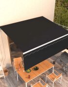 vidaXL Автоматично прибиращ се сенник с щора 45x3 м антрацит