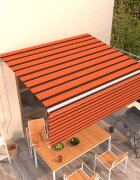 vidaXL Автоматично прибиращ се сенник с щора 45x3 м оранжево-кафяв