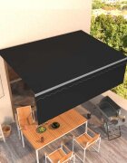 vidaXL Автоматично прибиращ се сенник с щора 4x3 м антрацит