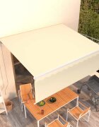 vidaXL Автоматично прибиращ се сенник с щора 4x3 м кремав