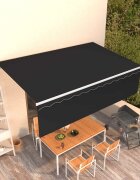 vidaXL Автоматично прибиращ се сенник с щора 5x3 м антрацит