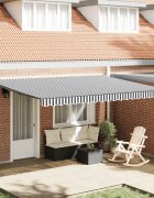 vidaXL Автоматично прибираща се тента антрацит и бял 450x300 см