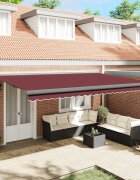 vidaXL Автоматично прибираща се тента бордо 300x250 см