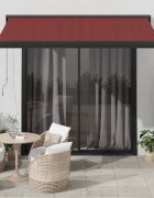 vidaXL Автоматично прибираща се тента бордо 350x250 см