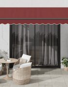 vidaXL Автоматично прибираща се тента бордо 350x250 см