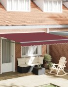 vidaXL Автоматично прибираща се тента бордо 400x300 см