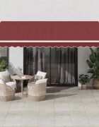 vidaXL Автоматично прибираща се тента бордо 450x350 см