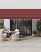 vidaXL Автоматично прибираща се тента бордо 450x350 см