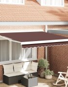 vidaXL Автоматично прибираща се тента кафяв 300x250 см