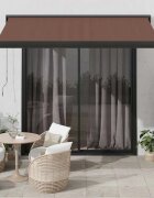 vidaXL Автоматично прибираща се тента кафяв 350x250 см