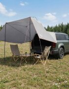 vidaXL Автомобилна палатка Сив и оранжев 350 x 250 cm