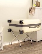 vidaXL Багажник с облегалка сребрист 56x39x52 см