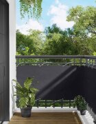 vidaXL Балконен екран 75 x 200 cm Оксфордска тъкан Правоъгълна Черен