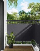 vidaXL Балконен екран 90 x 200 cm PU покрит оксфорд алу Правоъгълна