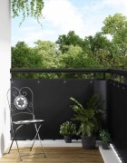 vidaXL Балконен Екран с Окото 1000 x 90 см полиратан Черно