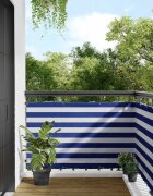 vidaXL Балконен екран Синьо и бяло 1000 x 90 см Оксфордска тъкан