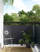 vidaXL Балконен екран Тъмносиво 500 x 90 см полиратан