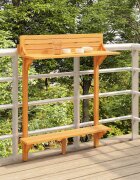vidaXL Балконска бар маса 90x37x1225 см акация масив