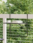 vidaXL Балконска маса черна 60x40 см стомана