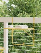 vidaXL Балконска масичка златиста 60x40 см стомана