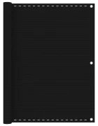vidaXL Балконски параван черен 120x600 см HDPE