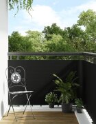 vidaXL Балконски параван черен 300x90 см полиратан