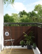 vidaXL Балконски параван кафяв и черен 300x100 см полиратан