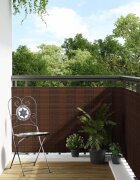 vidaXL Балконски параван кафяв и черен 300x80 см полиратан