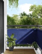 vidaXL Балконски параван син 75x800 см 100% полиестер оксфорд