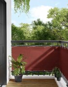 vidaXL Балконски параван теракота 75x1000 см 100% полиестер оксфорд