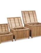 vidaXL Бамбукови кутии за съхранение 3 броя