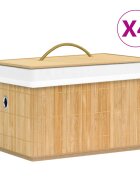 vidaXL Бамбукови кутии за съхранение 4 бр