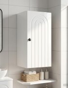 vidaXL Банен стенен шкаф ALKMAAR Бял гланц 30 x 31 x 59 см