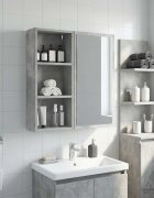 vidaXL Банен стенен шкаф Бетонно Сиво 30 x 14 x 70 см