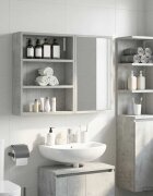 vidaXL Банен стенен шкаф Бетонно Сиво 40 x 10 x 50 см