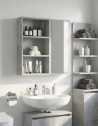vidaXL Банен стенен шкаф Бетонно Сиво 40 x 14 x 70 см