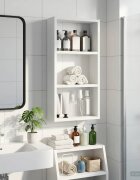 vidaXL Банен стенен шкаф Бял 30 x 10 x 605 см
