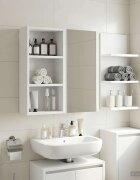 vidaXL Банен стенен шкаф Бял 30 x 16 x 625 см