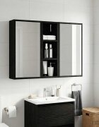 vidaXL Банен стенен шкаф Черен Дъб 20 x 16 x 625 см