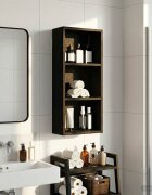 vidaXL Банен стенен шкаф Черен Дъб 30 x 14 x 70 см